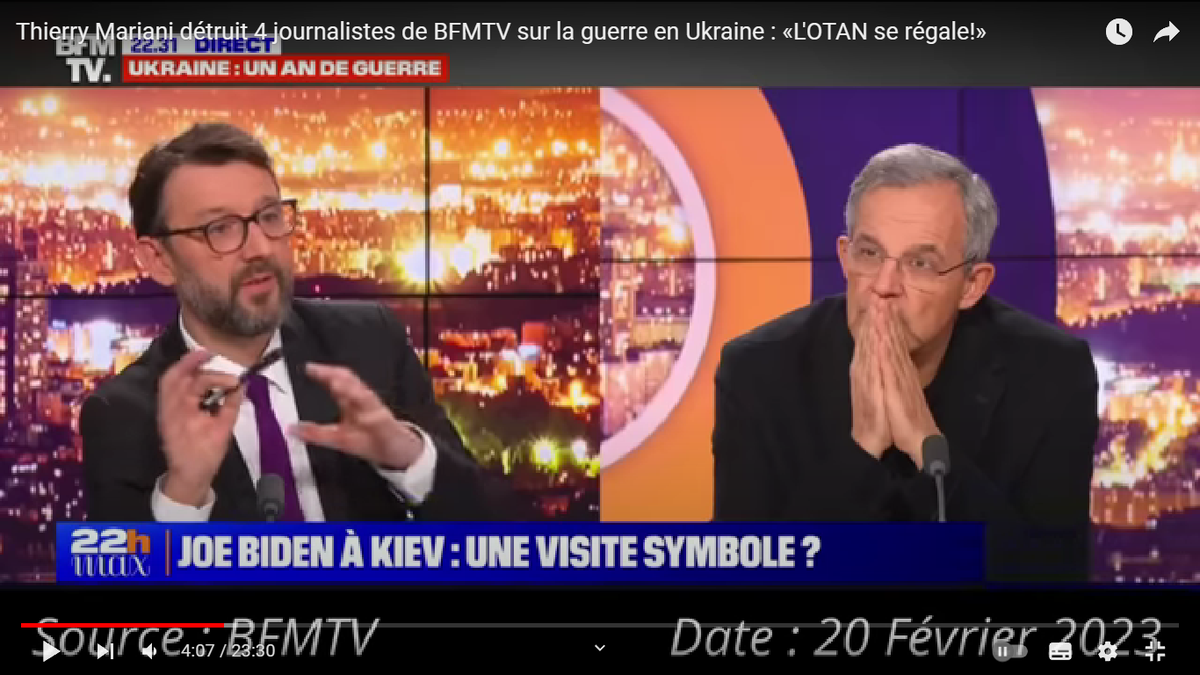 Тьерри Мариани (справа) Скриншот из передачи, выложенной на YouTube канале Nous Vaincrons
