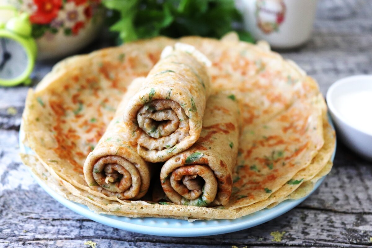    Сырные блинчики с зеленью