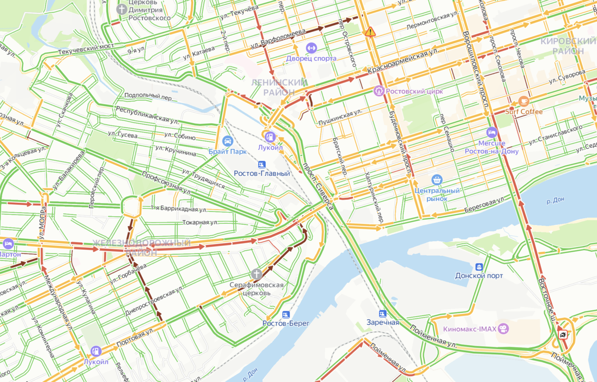 Пробки в Ростове-на-Дону онлайн сейчас на карте — LADAVOD