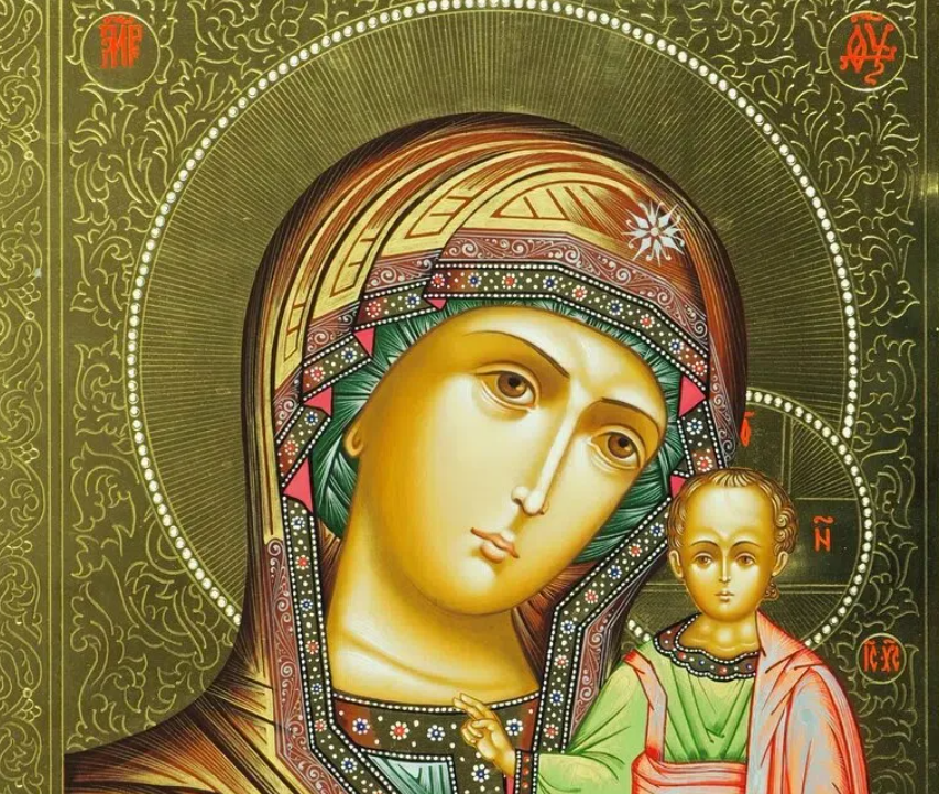Икона казанской божьей в самаре. Икона Казанской Божьей матери 1579. Икона Пресвятой Богородицы Казанская. Икона Казанская Богородица. Казанская икона Божией матери иконография.
