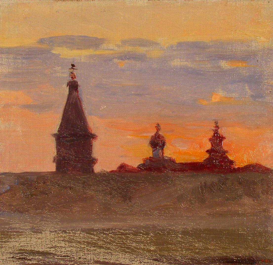 В.В. Верещагин. 1842-1904. Северная Двина. Этюд. 1894. Холст на картоне, масло. Вологодская областная картинная галерея