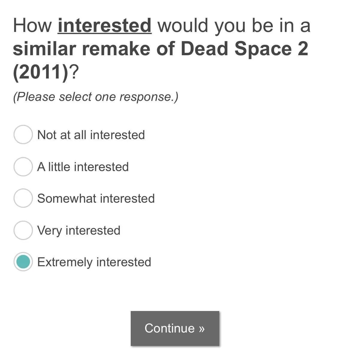 Пример вопроса про ремейк Dead Space 2 | Источник: твиттер   📷
