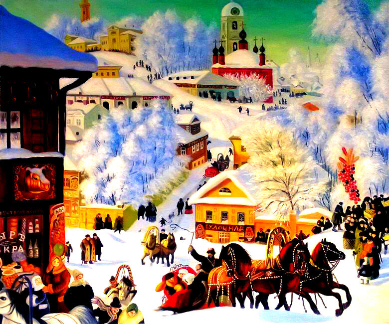 «Масленица» (1919) худ. Борис Кустодиев 