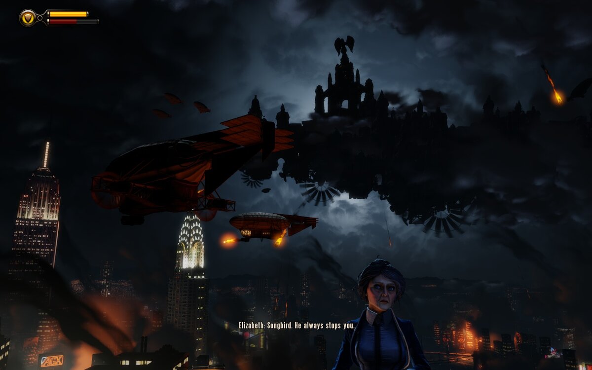 Аргументация, которую приводит старая Элизабет для оправдания нападения на Нью-Йорк, не выдерживает никакой критики. Да и вообще – кого она повела бы в атаку? Кем она стала бы править? После ее спасения из заточения мы видим, как последний оплот Комстока разрушают повстанцы – и помешать им может только Букер с карточкой из будущего. То есть без его участия Vox Populi взяли бы верх, и это дурацкое пророчество явно бы не осуществилось. 