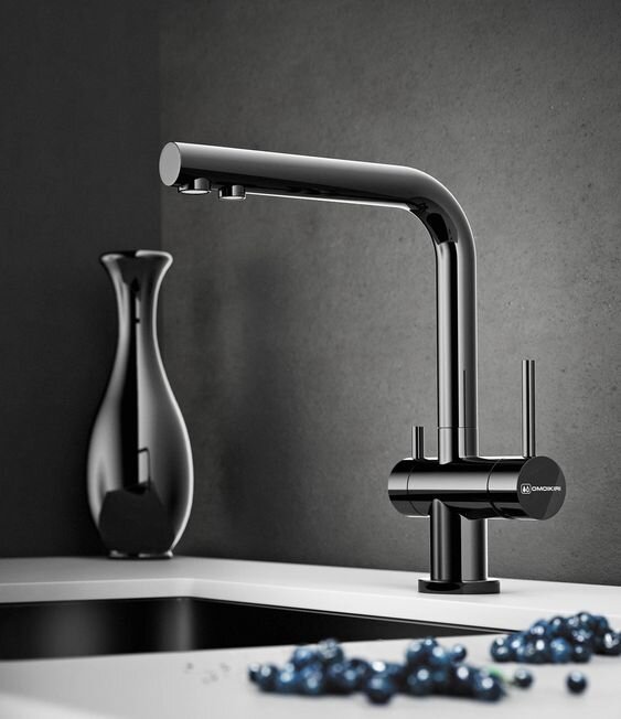 Смеситель в интерьере кухни