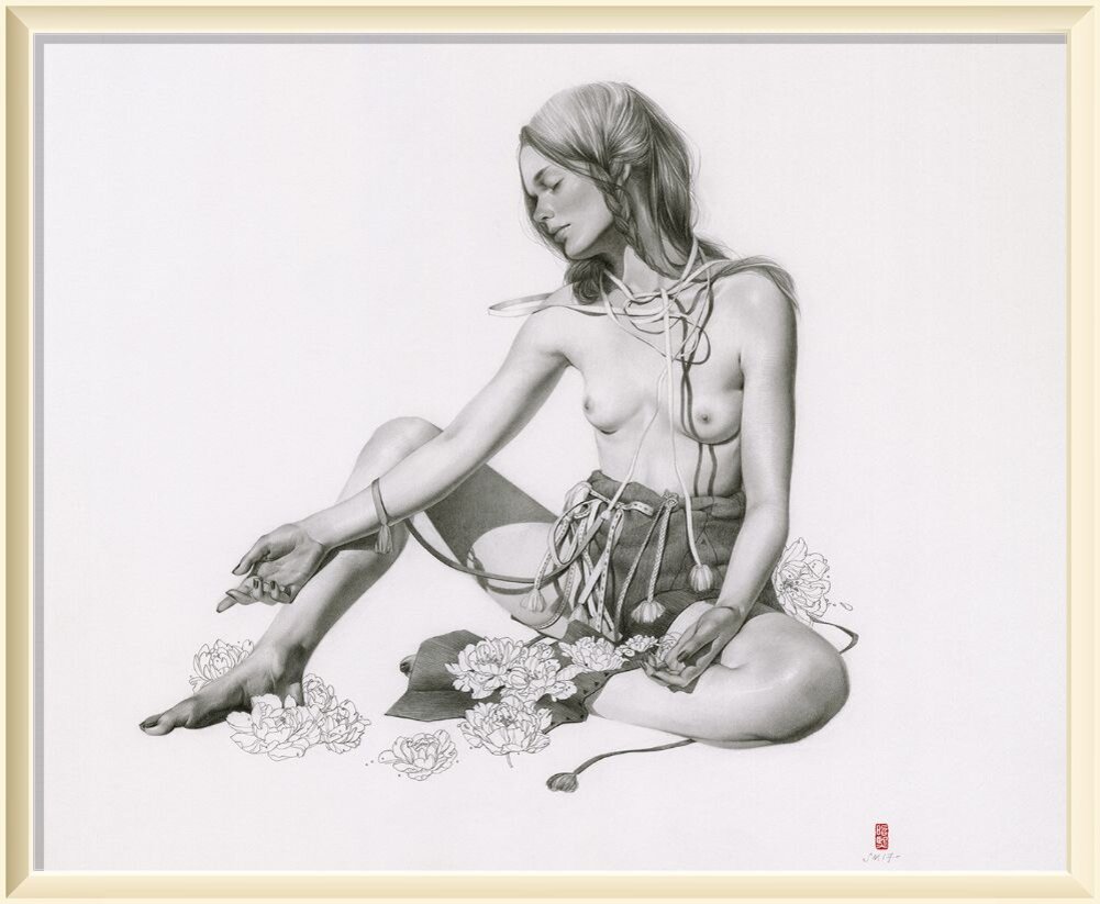   © Soey Milk  / Сои Милк  / Соевое Молоко / "Я показал тебе любовь"  / 16 "x 14" / Графит на бумаге / 2017 / Частная коллекция