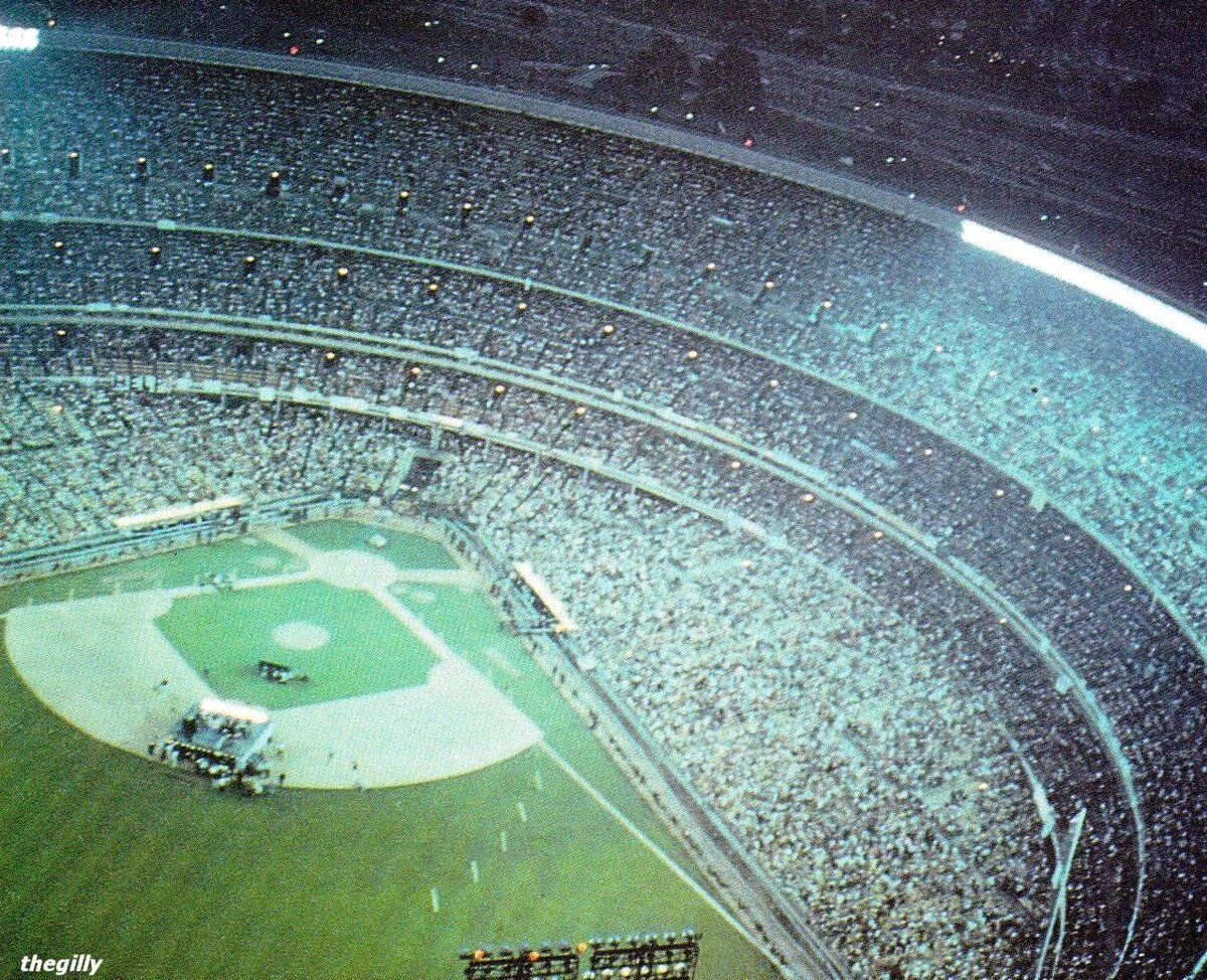The Beatles at Shea Stadium, 1965.