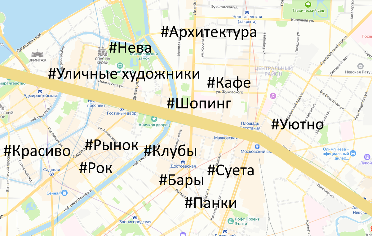 Карта невского пр