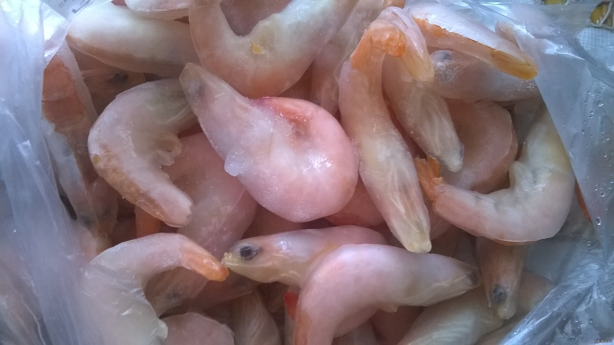 Наледь на креветках