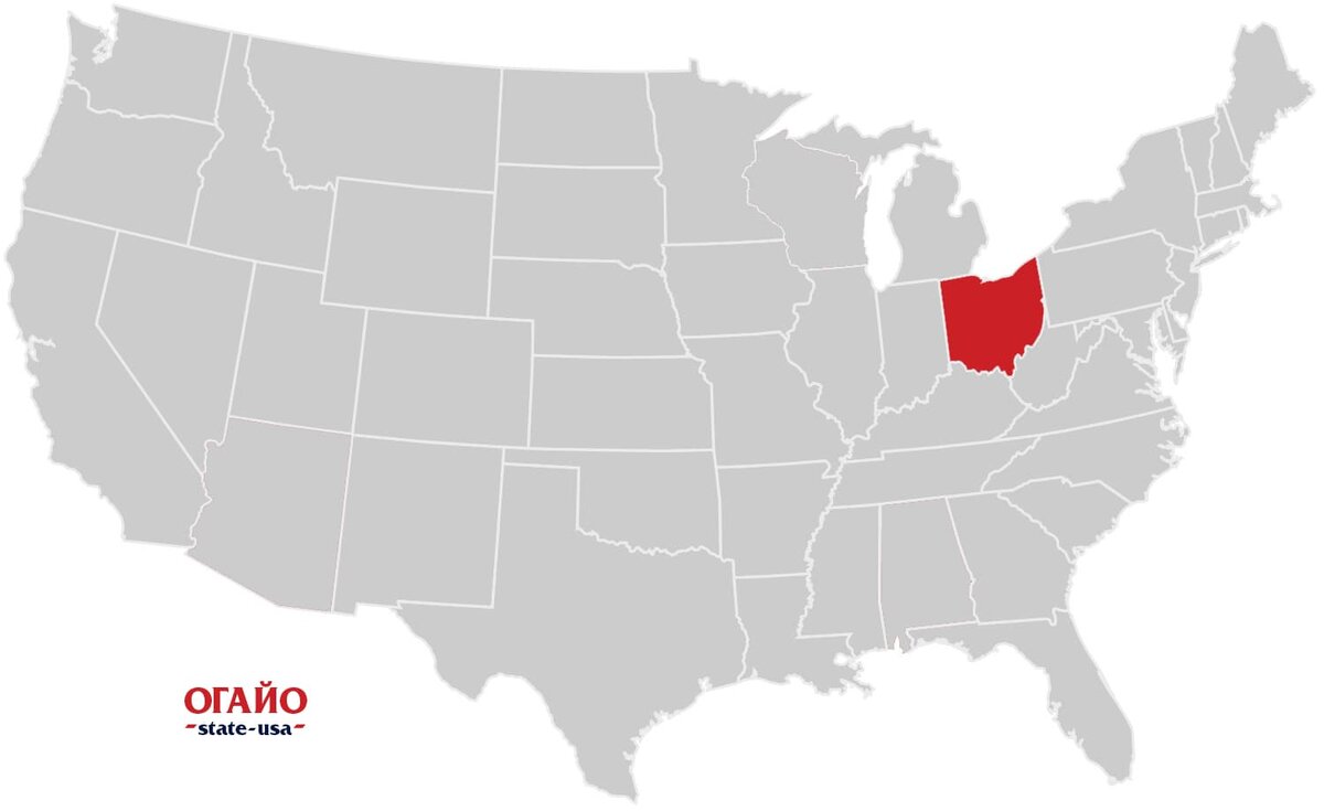 Карта штата огайо с городами на русском языке