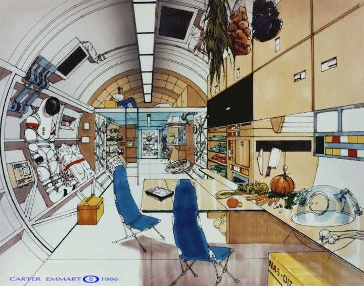 2. Иллюстрация: Возможный вид на жилой марсианский модуль изнутри. 