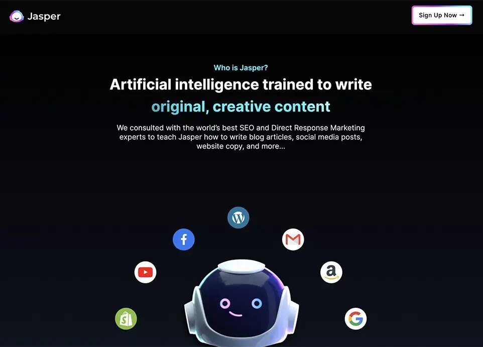 Jasper AI - искусственный интеллект, обученный писать оригинальный, креативный контент.