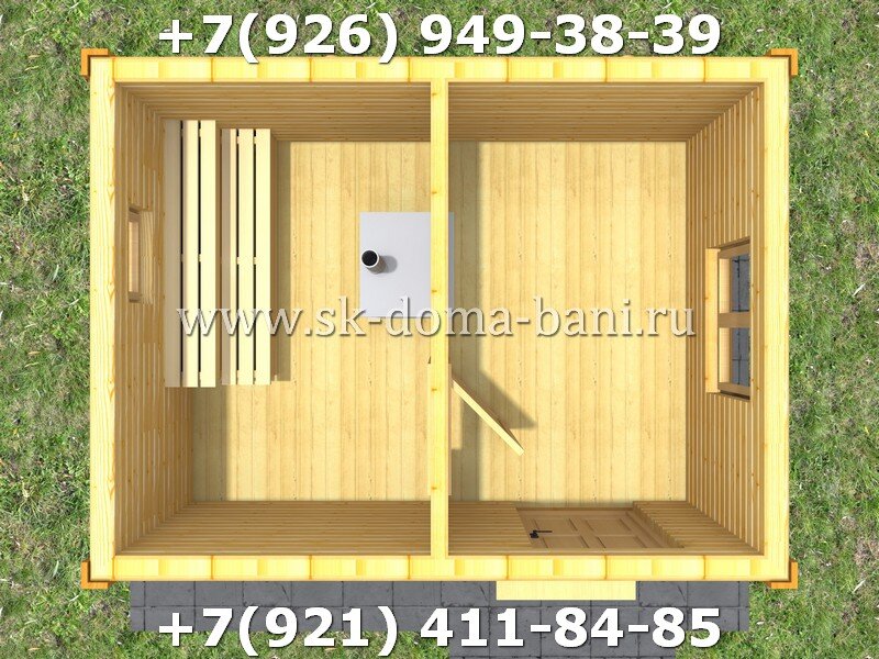 Проект Б-1 3х4 м баня из профилированного бруса