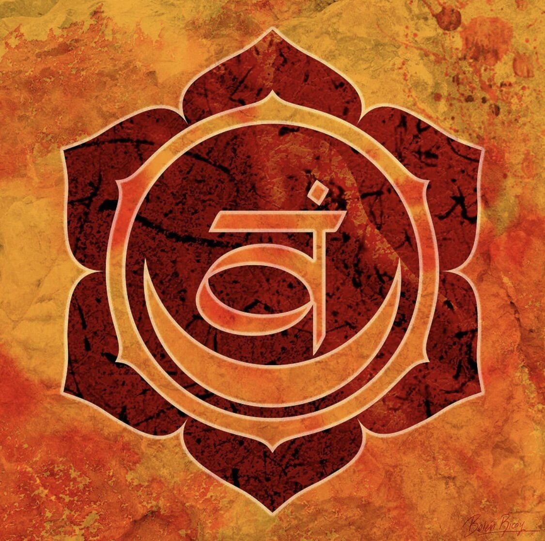 На примере 2ой чакры Свадхистаны.