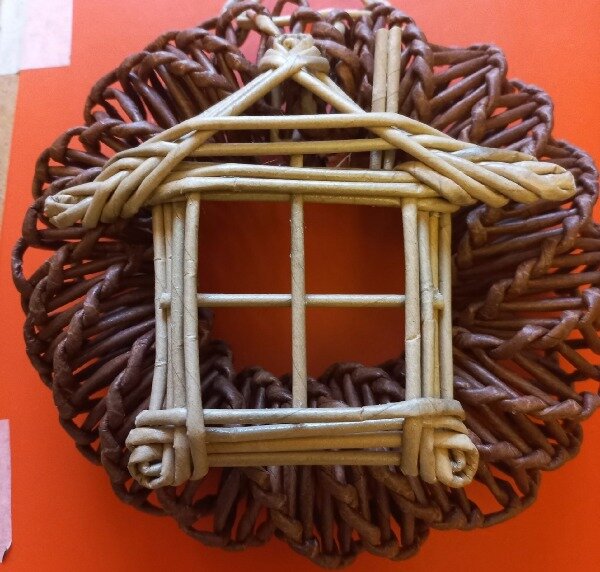 Новогодний венок и домик из эко лозы