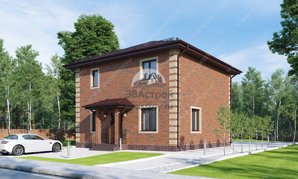 Проект двухэтажного дома 120 м2 из газобетона - KVR-158