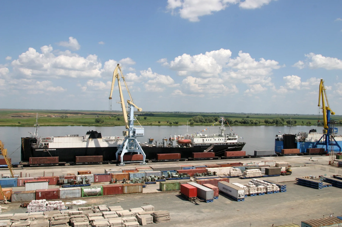 Olya port in the Astrakhan region.