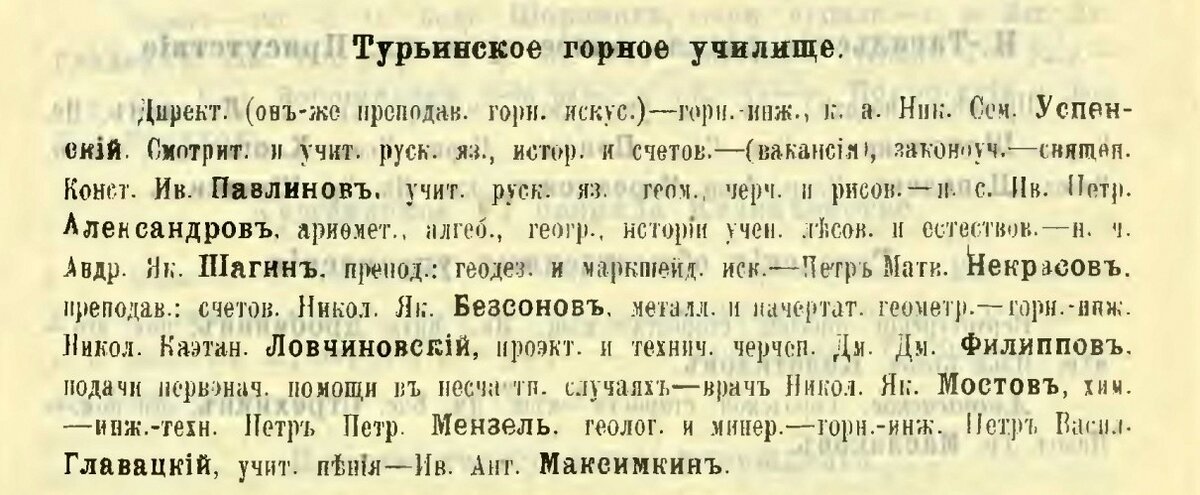 Учителя и преподаватели Турьинского горного училища