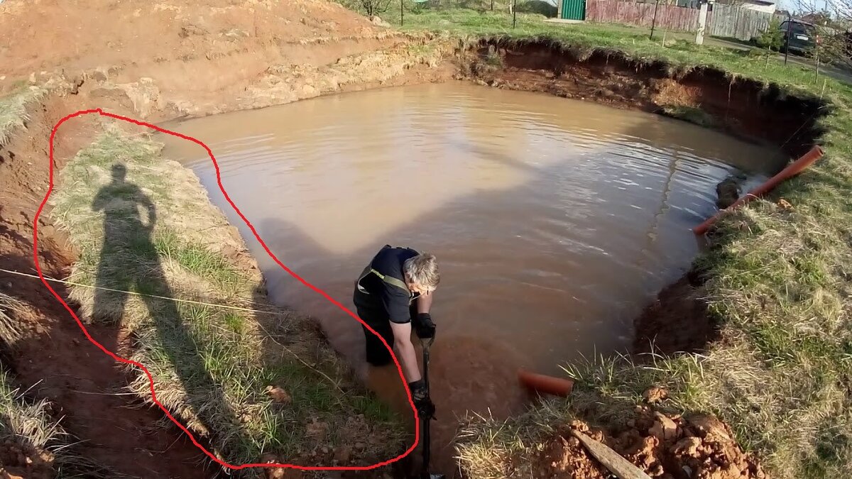 Вода на дне траншеи под ленточный фундамент