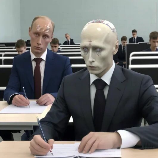 Как выглядит ChatGPT сдающий экзамен в России по мнению midjourney