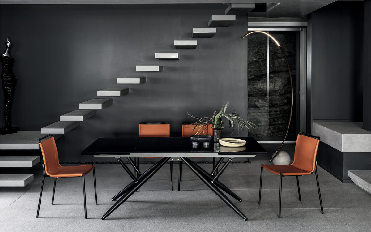 Стол Bridge, Bontempi Casa. Металл, стекло