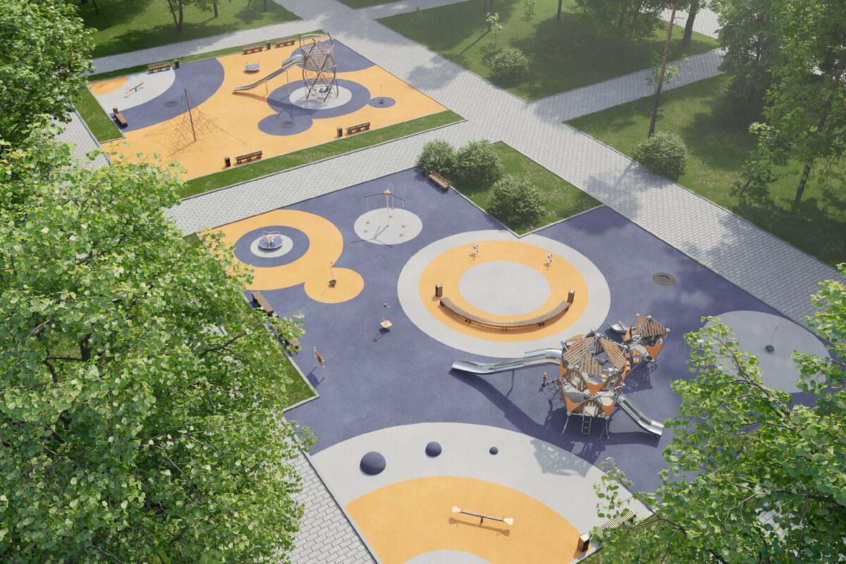 3d-визуализация проекта детской площадки Шелби