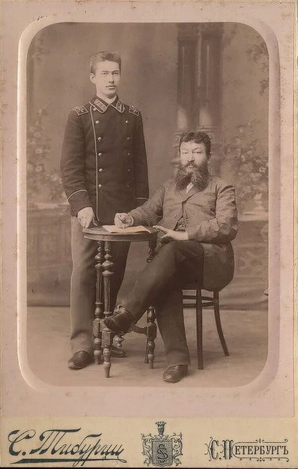 Отец Козьма Алексеевич со старшим сыном Николаем