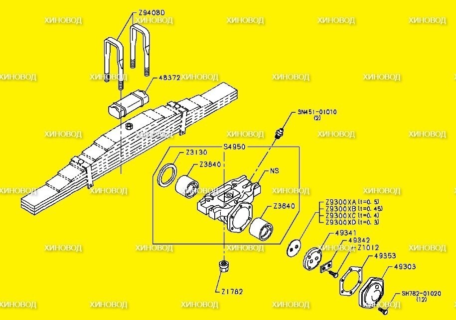 Схема Буксы Балансира Хино 700