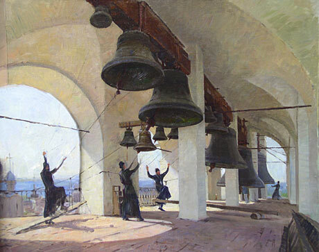 А. Косничев. «Звонари». 2000 г. Холст, масло