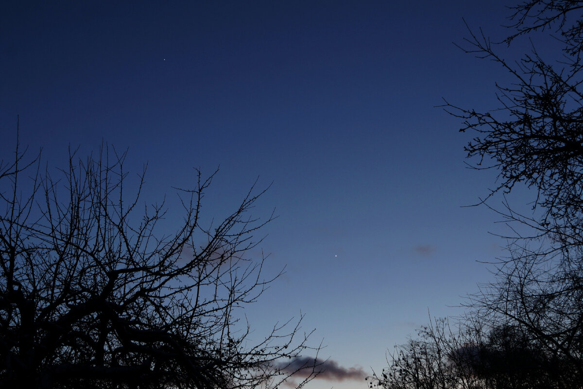 Юпитер и Венера на вечернем небе 12 февраля 2023 года, фото автора