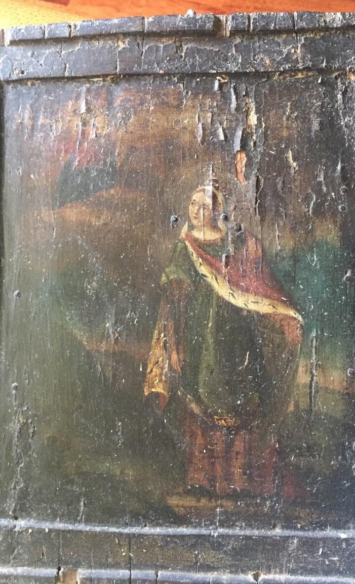 Общий вид иконы до реставрации