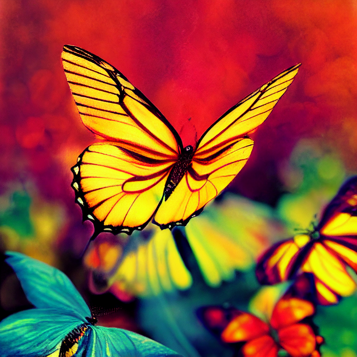 Запечатление любви: Симфония красок и бабочек*