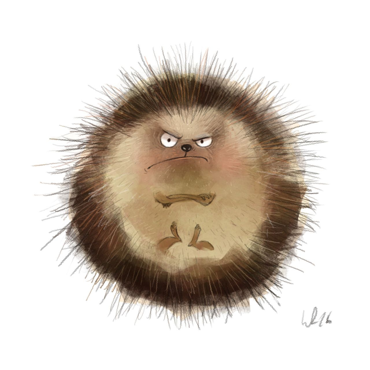 У меня например это колючий ежик свернувшийся в клубок