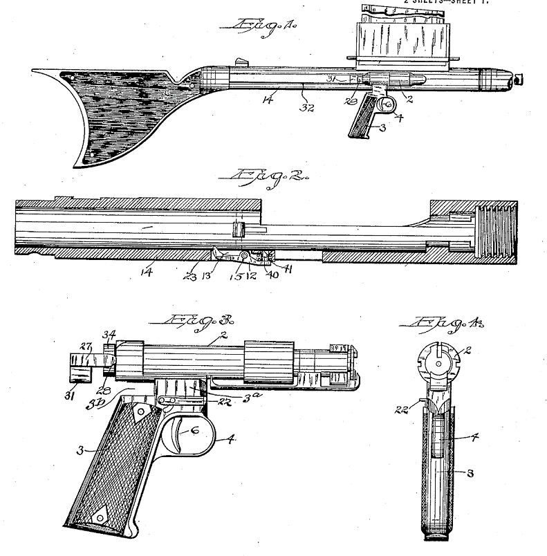 Схема противотанковой винтовки. Рисунки из патента.