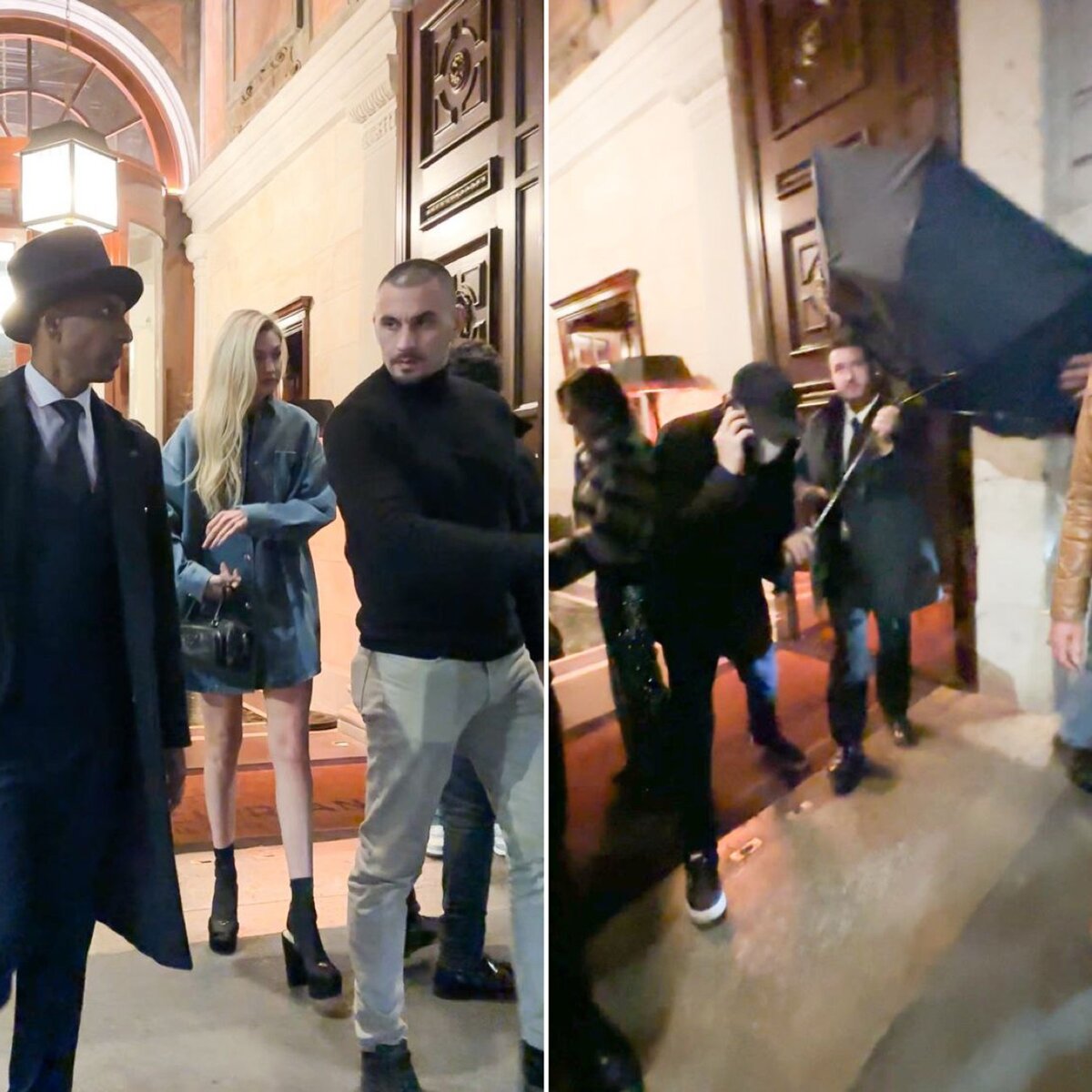    Джиджи и Лео покидают ресторан с разницей в 10 минут Фото: SplashNews.com