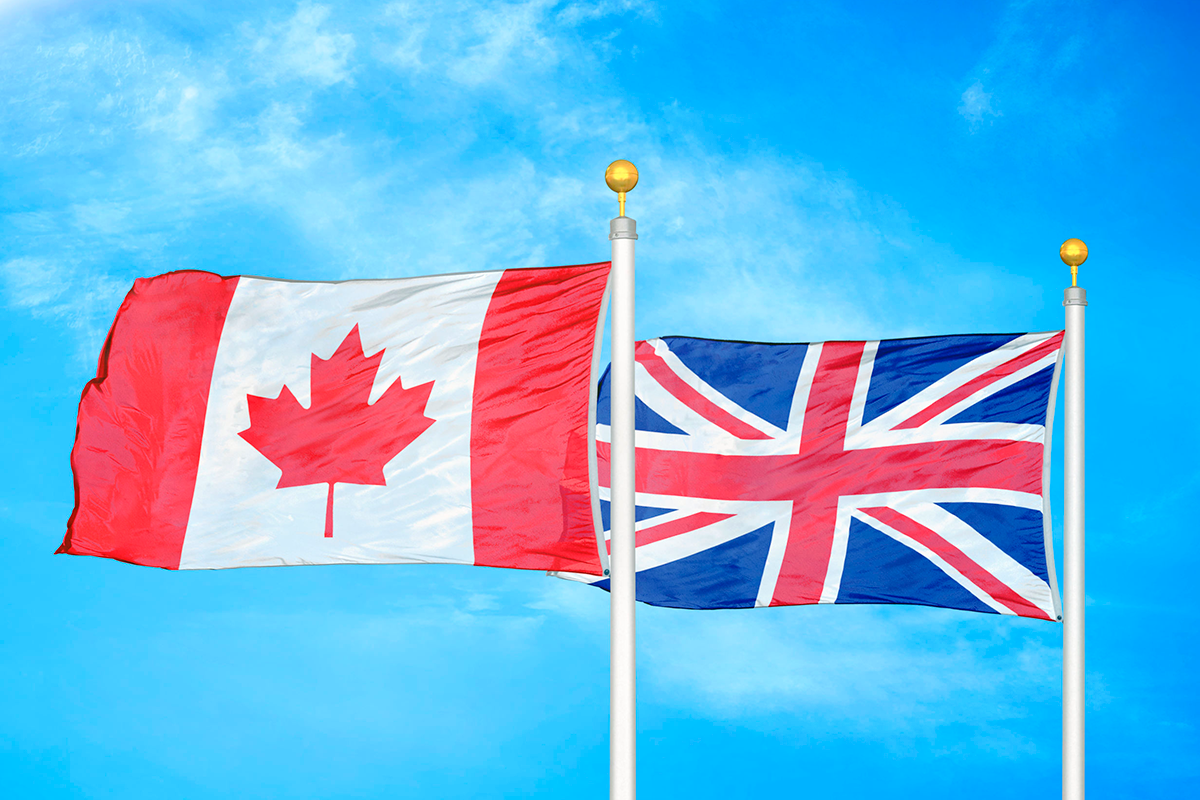 Canada uk. Канада и Великобритания. США Канада Великобритания. Флаг Великобритании Канады. Канада и Британия