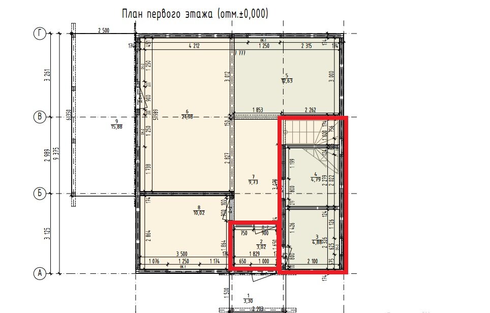 Выделила помещения первого этапа ремонта