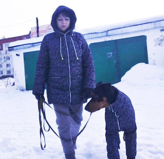 Female dog look. Шью себе и своему доберману. 
