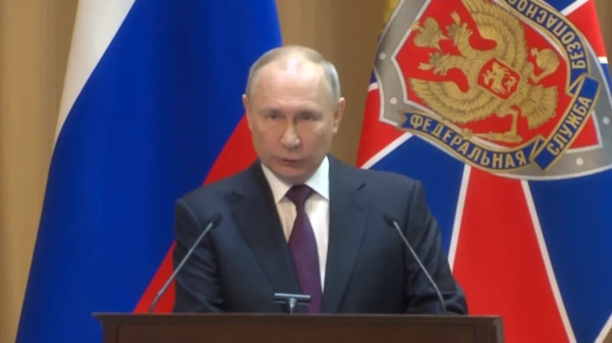 Владимир Путин на заседании коллегии ФСБ России. Фото: кадр из видео/Заседание коллегии ФСБ России/www.kremlin.ru