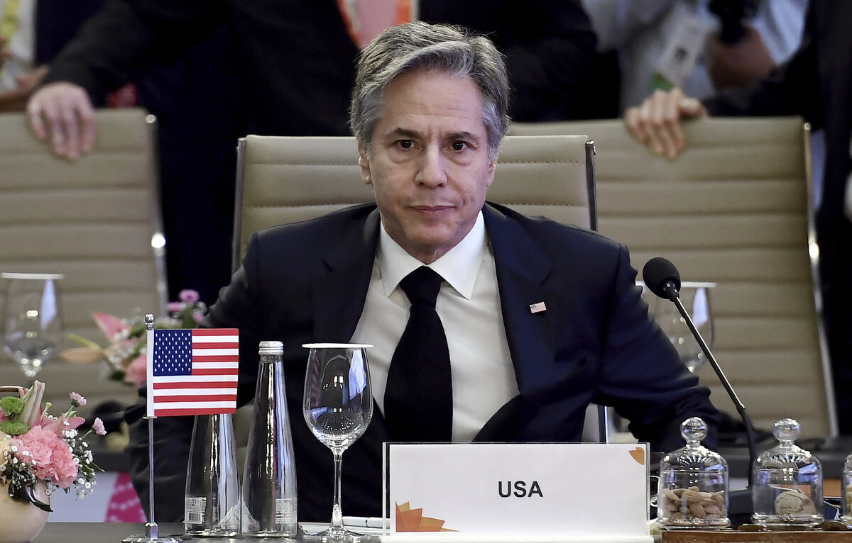    Госсекретарь США Энтони Блинкен  Olivier Douliery/Pool Photo via AP