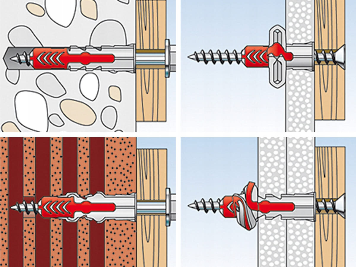 Монтаж универсальный. Дюбель Fischer DUOPOWER. Фишер 10*100 винт дюбель. Дюбель для пустотелого блока Fischer DUOPOWER. Дюбель Fischer для пустотелого кирпича.