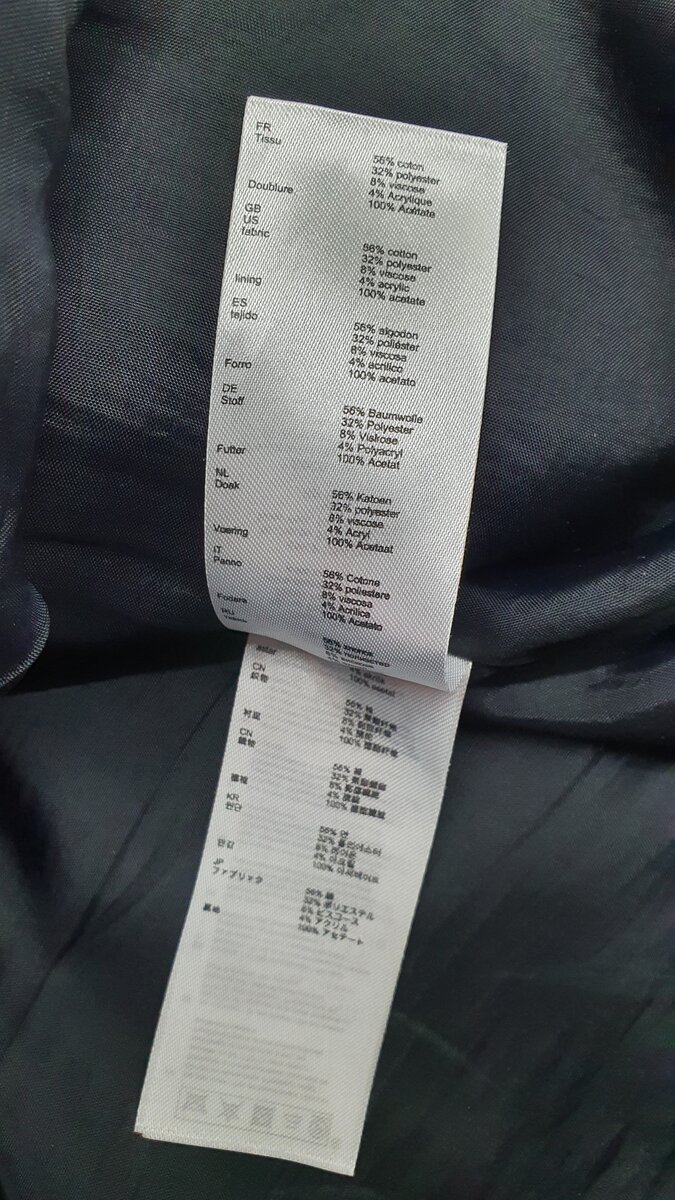 В составе 56% хлопка, 32% полиэстера, 8% вискозы, 4% акрила.