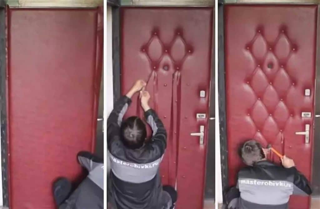 Фото с ресурса: doors-metal.ru. Процесс обивки двери. 