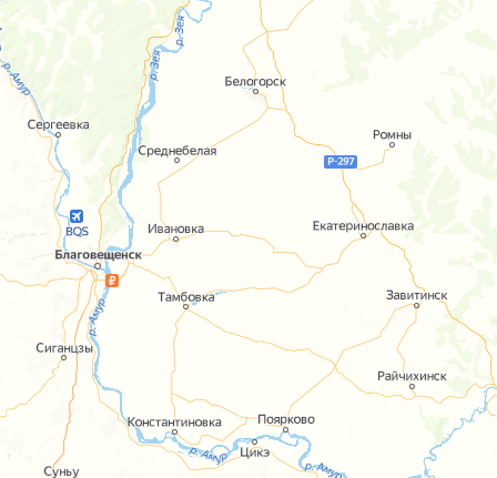 Амурская область. Источник - Яндекс-карты.