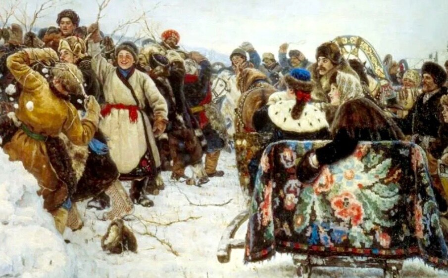 Взятие снежного городка картина сурикова