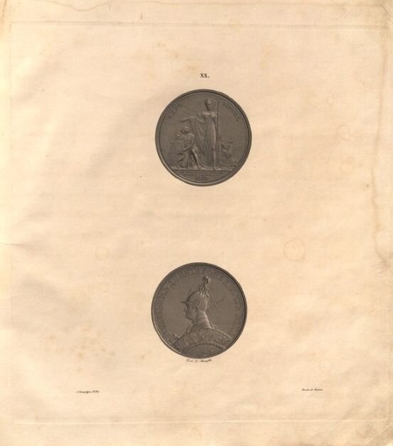 Ф.П. Толстой. Альбом "Медальоны в память военных событий 1812,1813,1814 и 1815 годов". Мир Европе. 1838