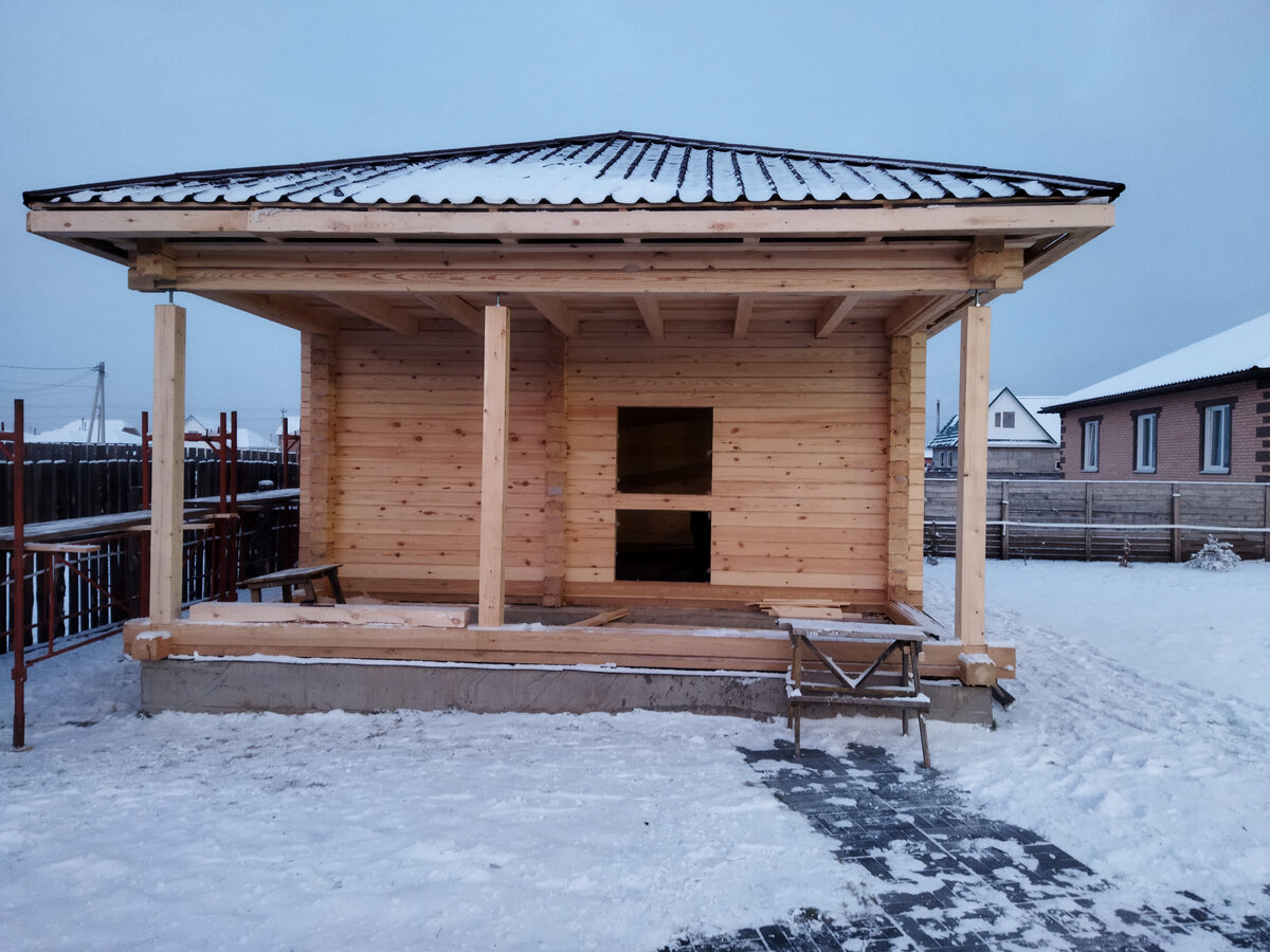 Баня из профилированного бруса сечением 145х175