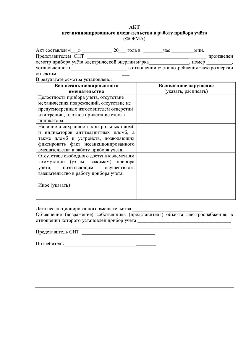 Как оформить акт несанкционированного вмешательства в работу прибора учета  | ЭНЕРГОЭКСПЕРТ Фирсов Александр | Дзен