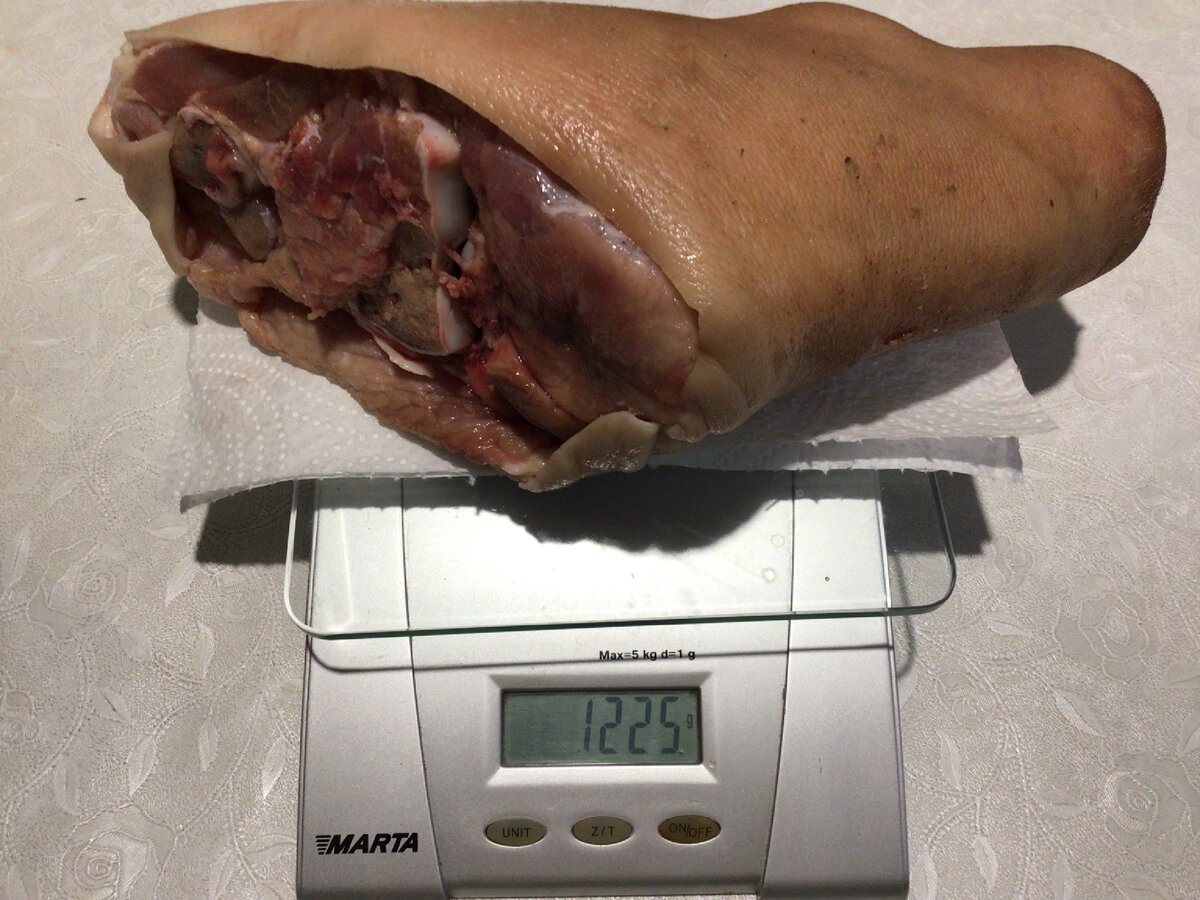 Вес мяса с косточкой. 