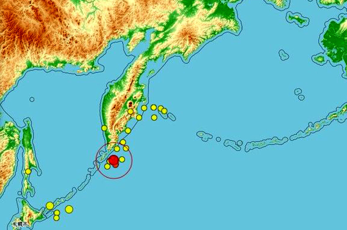 Карта камчатка землетрясения